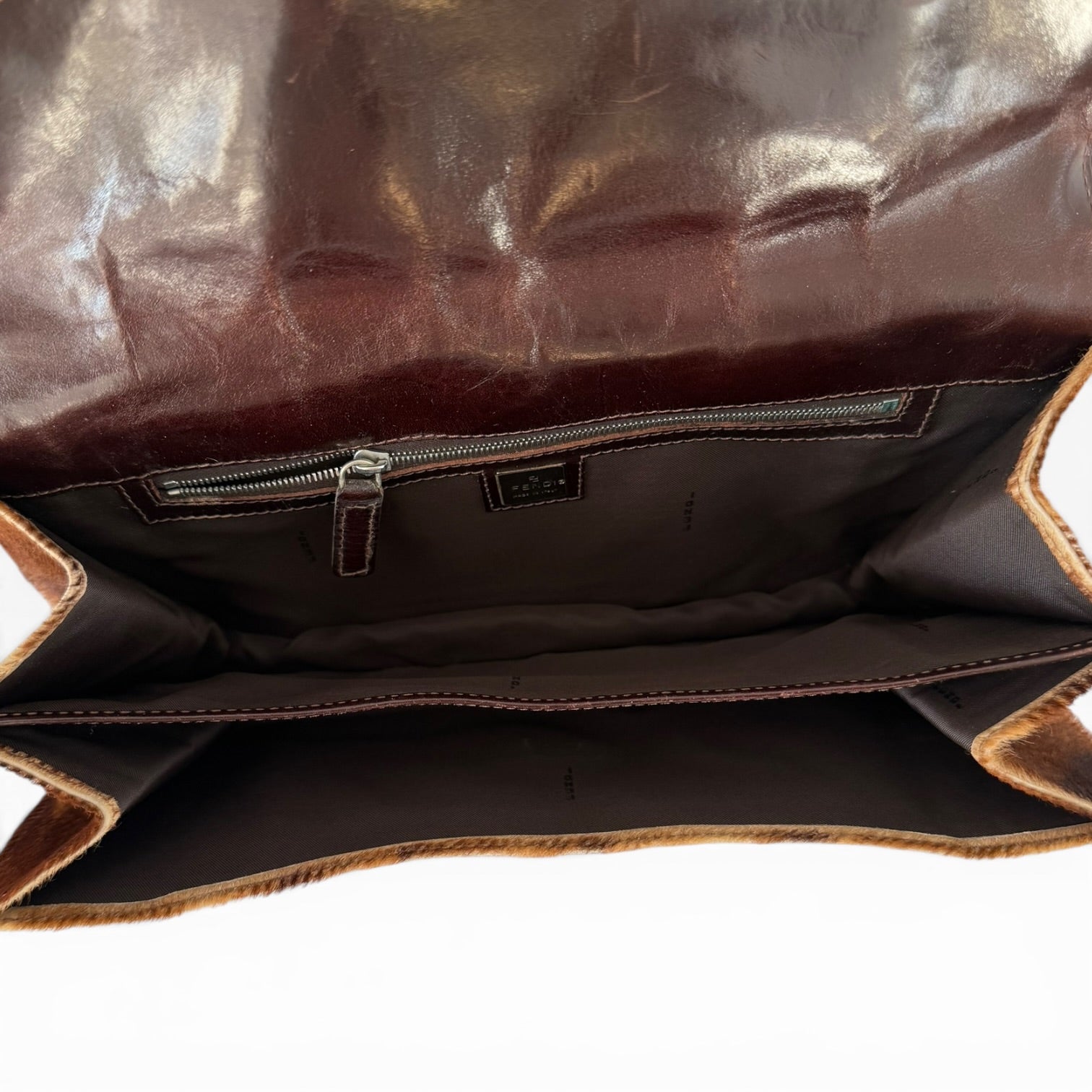 Fendi Pony Hair Baguette Shoulder Bag