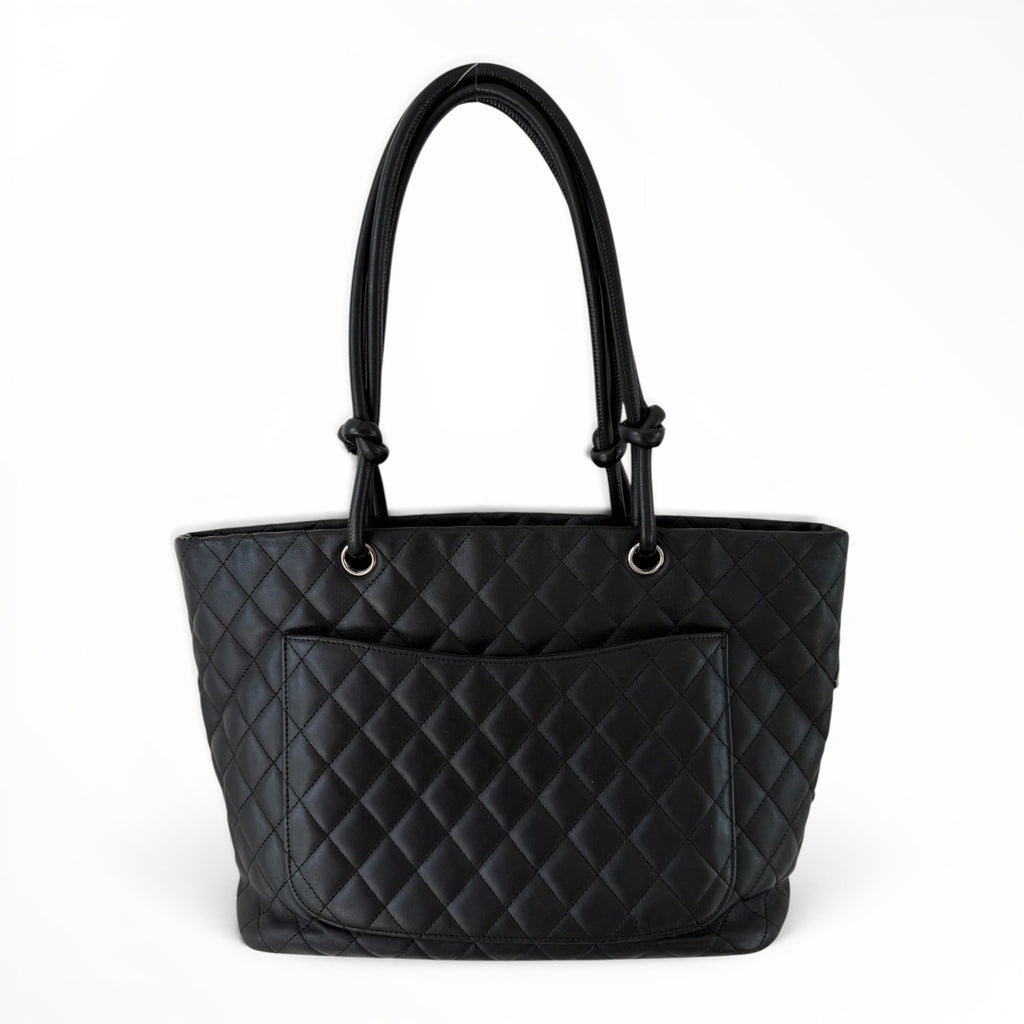 Chanel Cambon Ligne Quilted Tote Bag Black/White