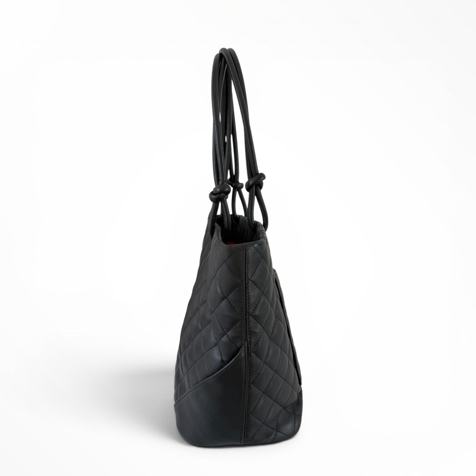 Chanel Cambon Ligne Quilted Tote Bag Black/White