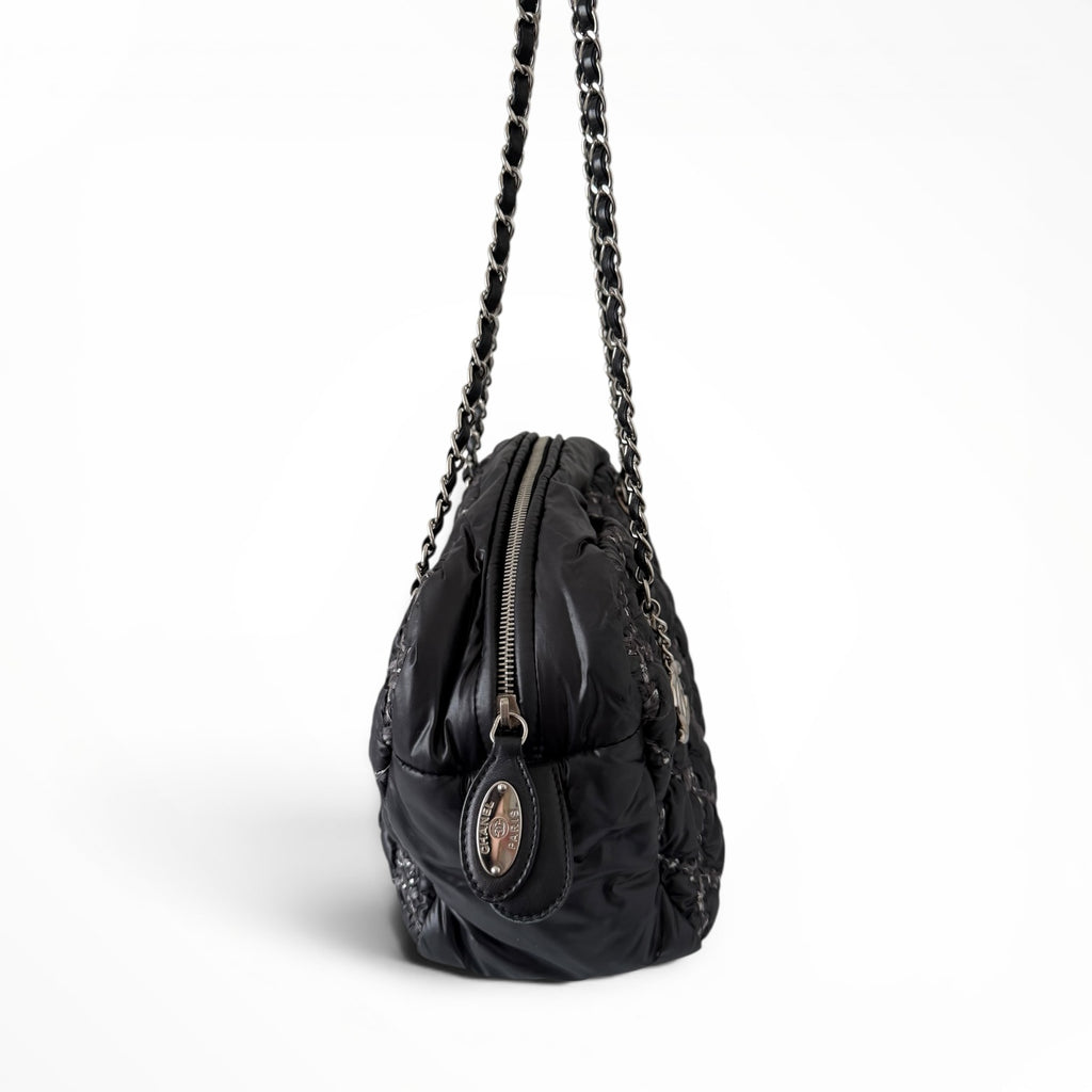 Chanel Tweed on Stitch Bowler Bag