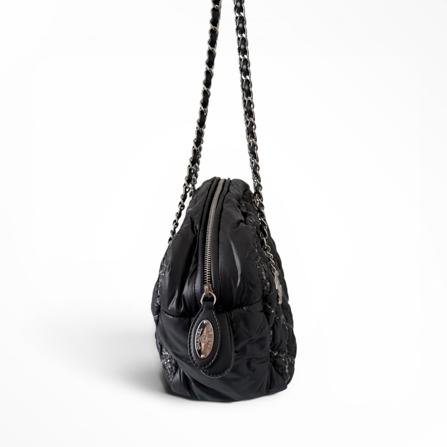 Chanel Tweed on Stitch Bowler Bag