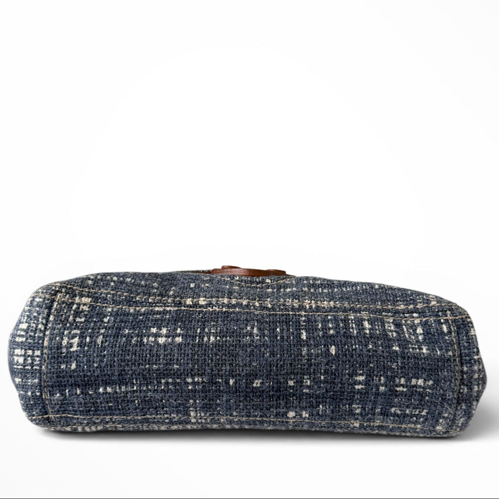 Prada Tela Tweed Flap Shoulder Bag