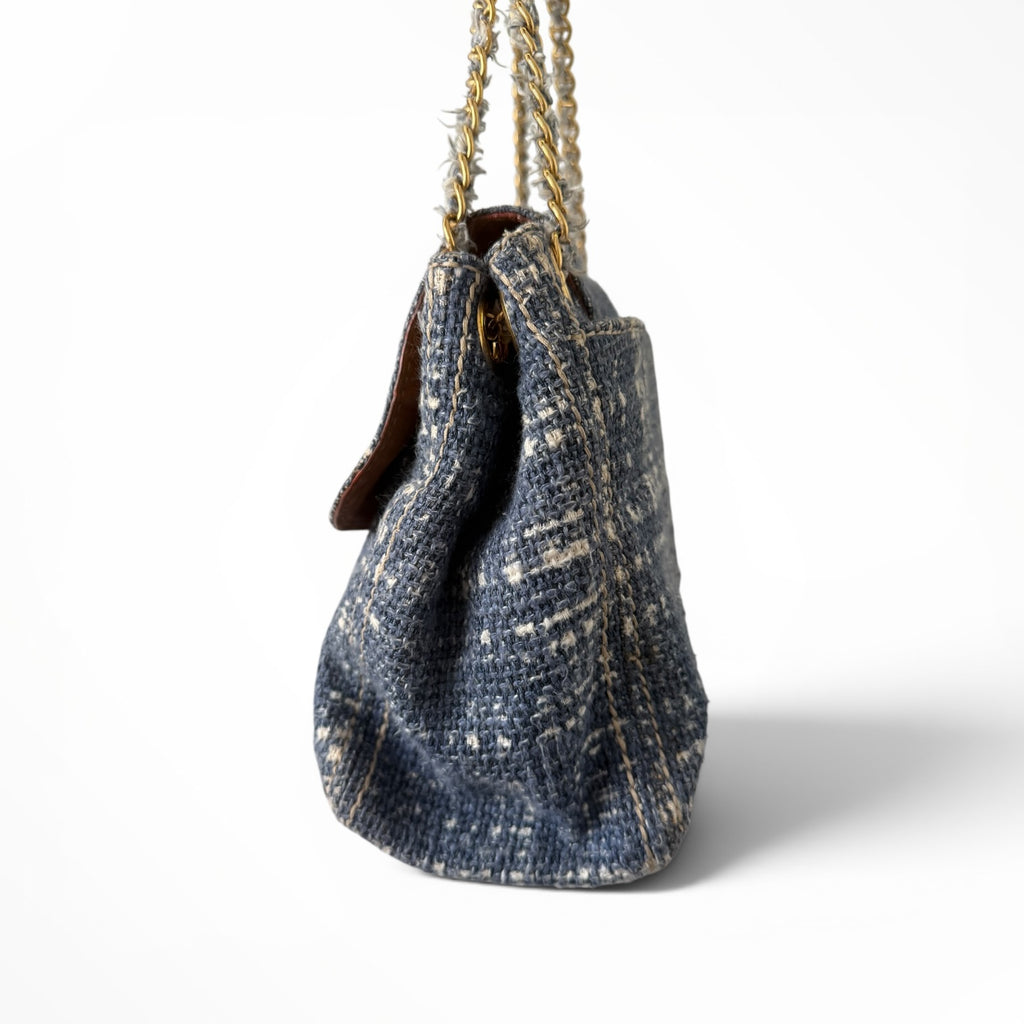 Prada Tela Tweed Flap Shoulder Bag