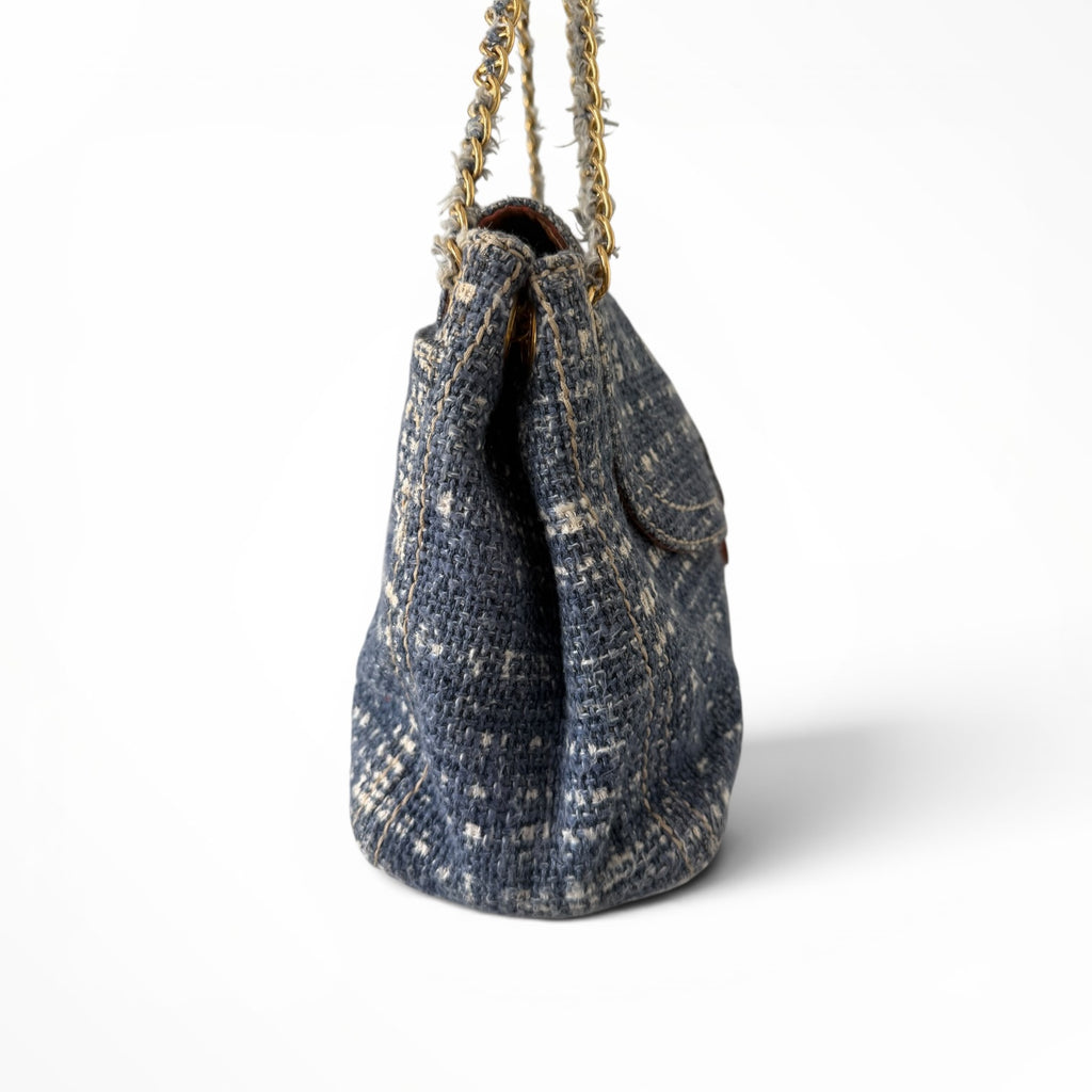 Prada Tela Tweed Flap Shoulder Bag
