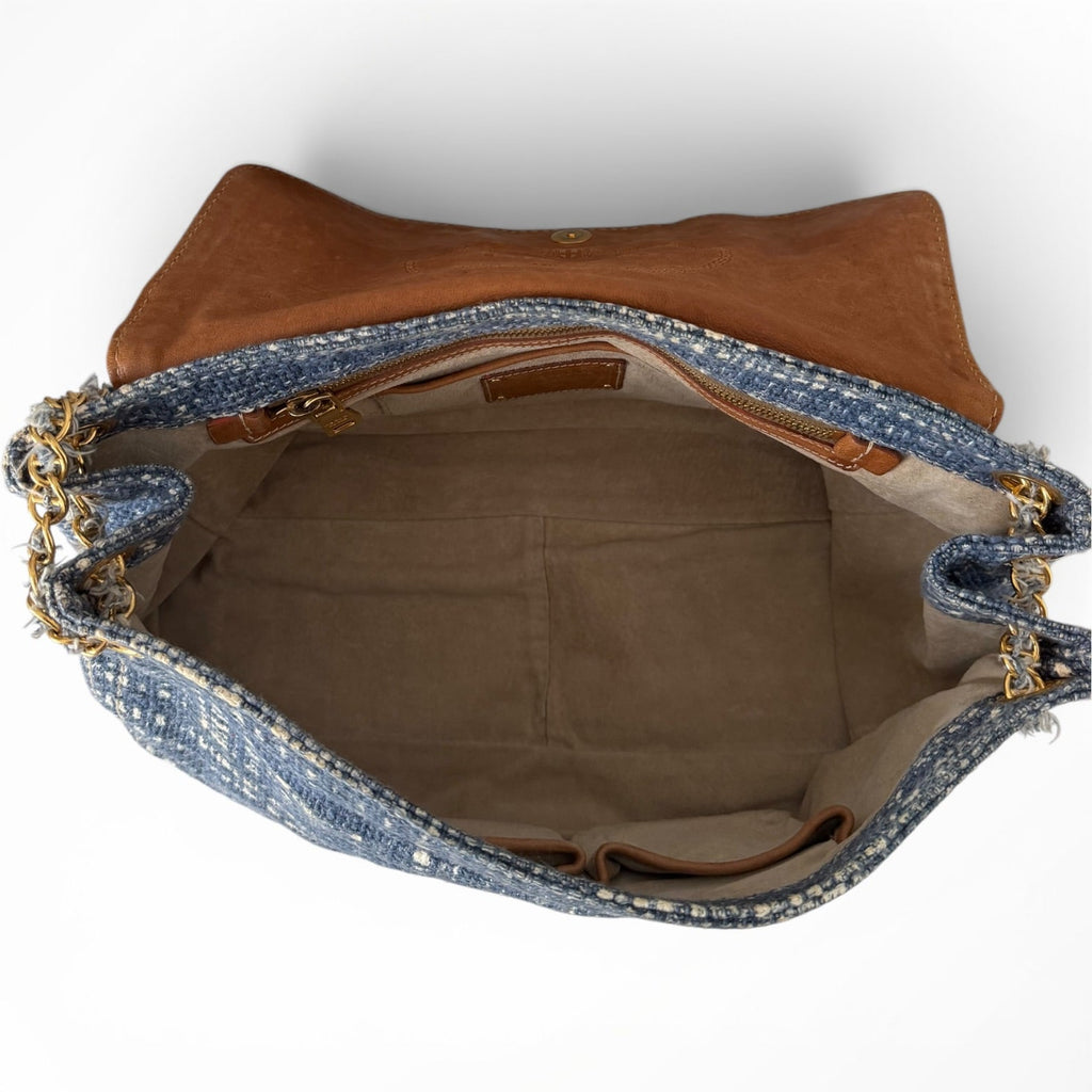Prada Tela Tweed Flap Shoulder Bag