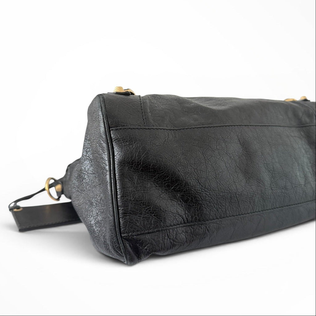 Balenciaga Giant 12 Velo Bag - Black Lambskin Leather with Gold Hardware