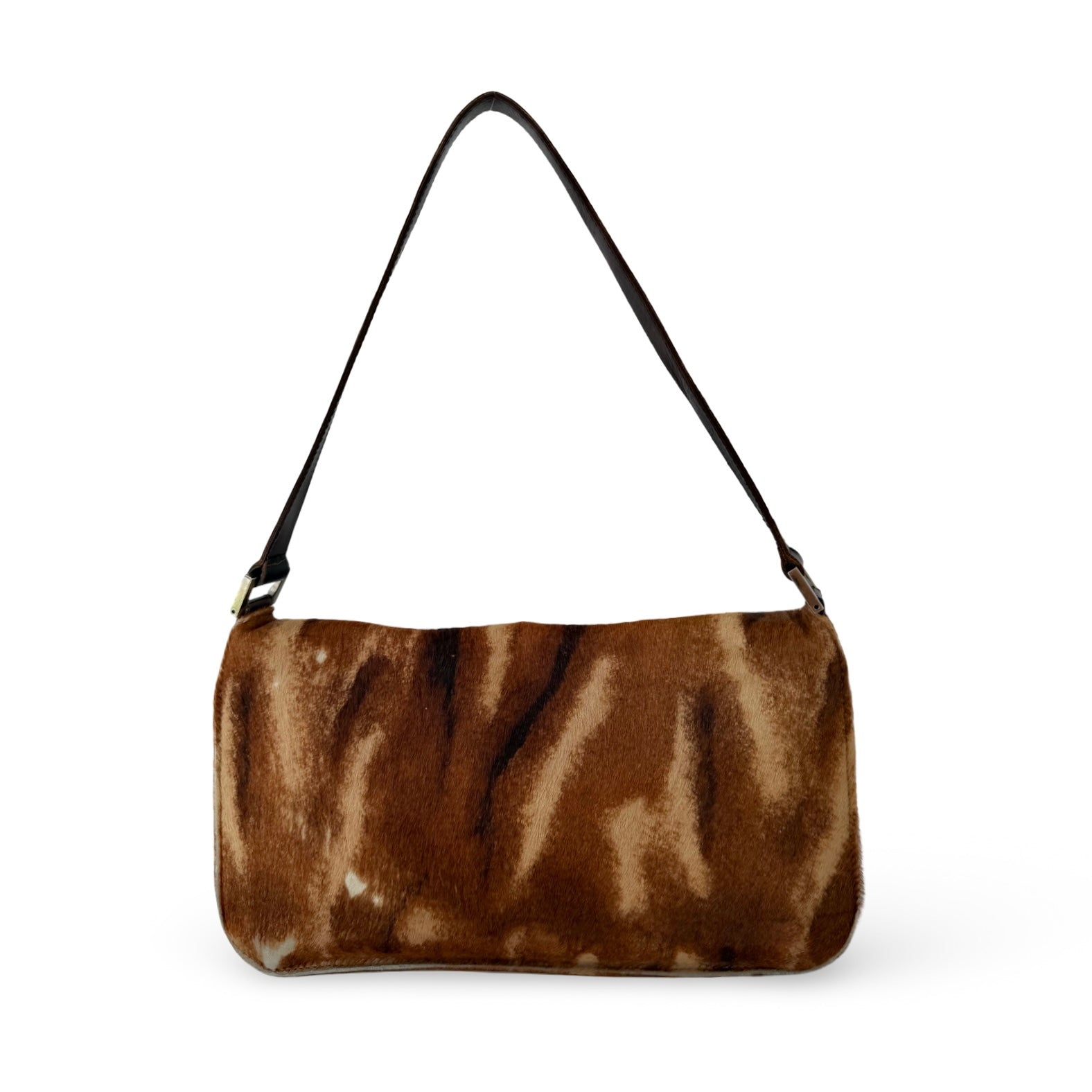 Fendi Pony Hair Baguette Shoulder Bag