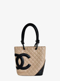 Chanel Cambon Ligne Quilted Tote Bag Beige