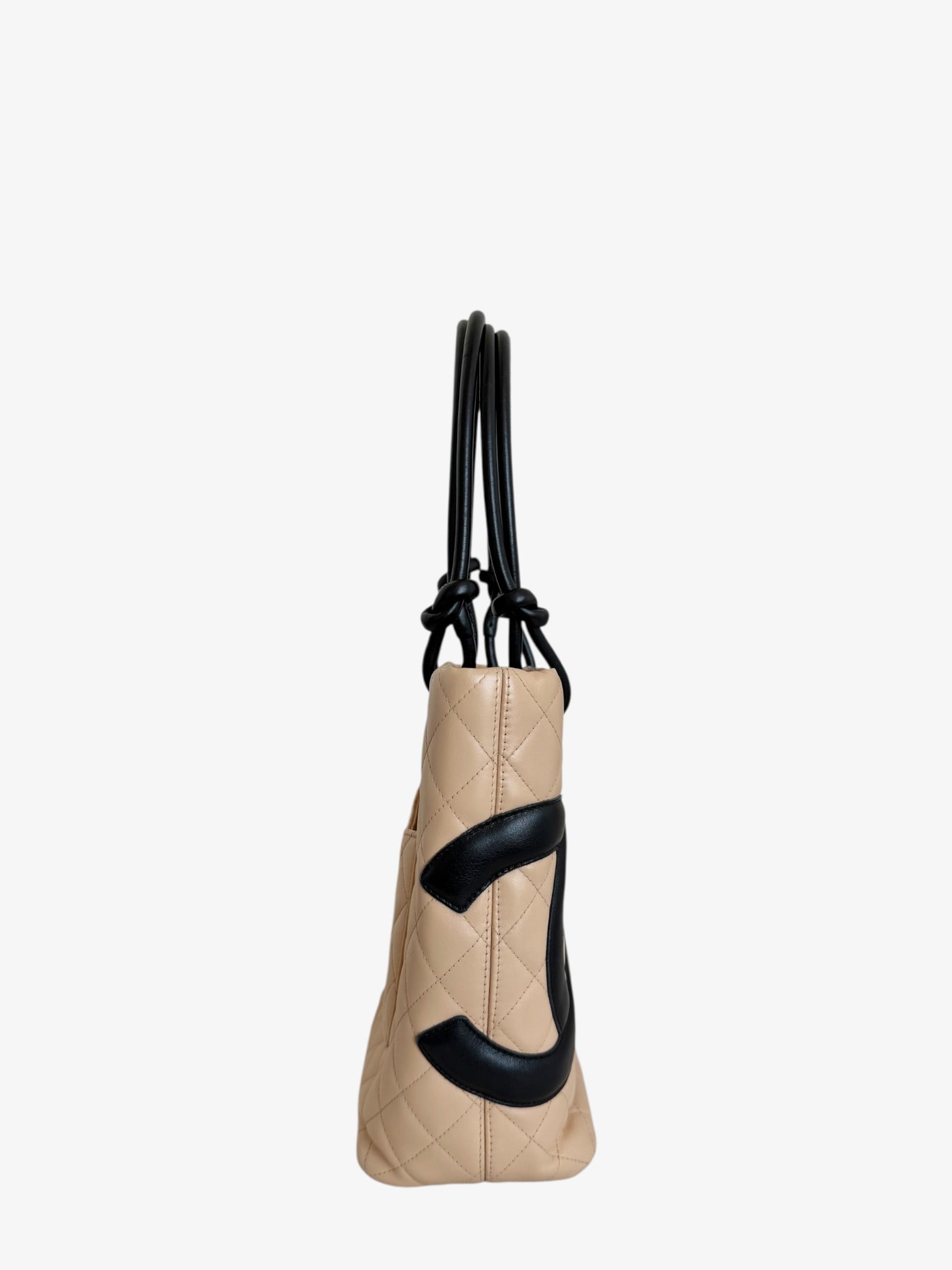 Chanel Cambon Ligne Quilted Tote Bag Beige