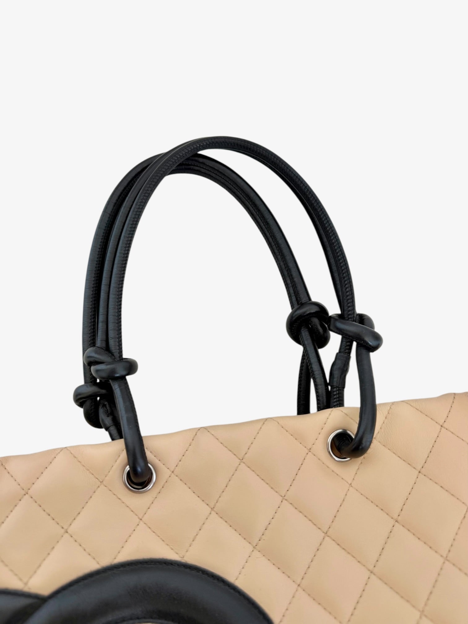 Chanel Cambon Ligne Quilted Tote Bag Beige