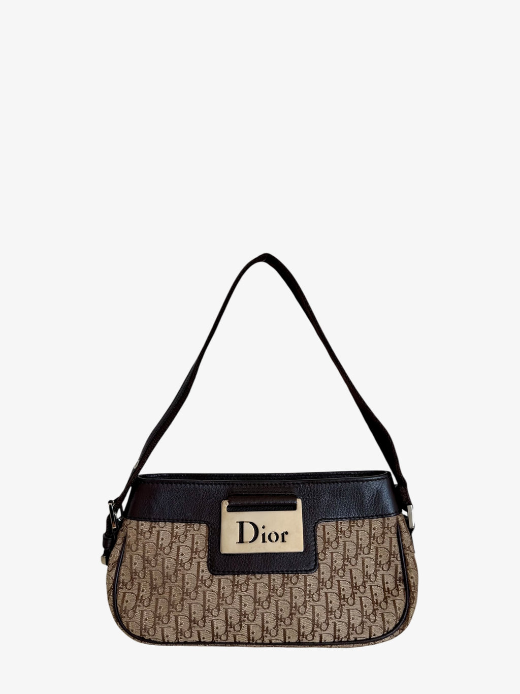 Christian Dior Trotter Street Chic Canvas & Leather Shoulder Bag