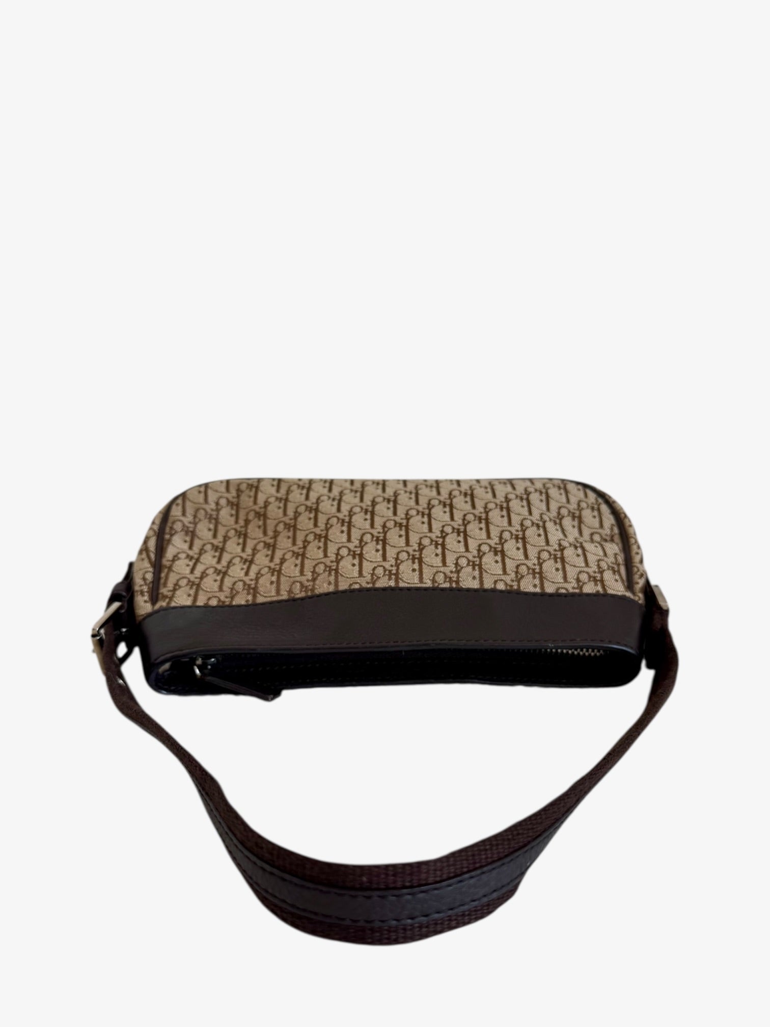 Christian Dior Trotter Street Chic Canvas & Leather Shoulder Bag