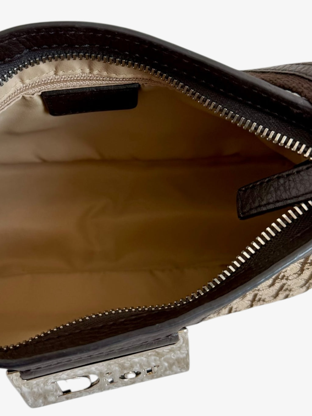 Christian Dior Trotter Street Chic Canvas & Leather Shoulder Bag