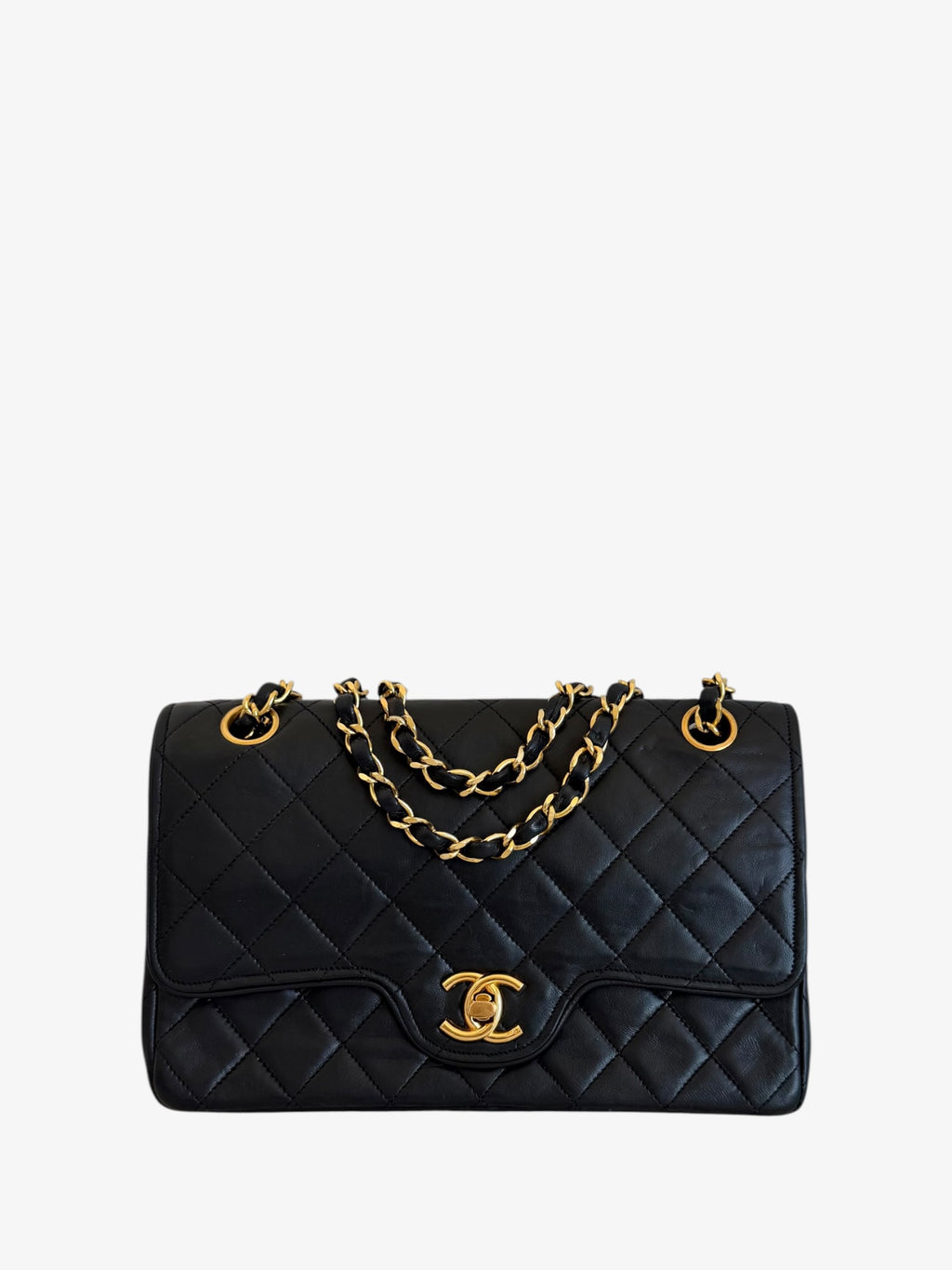 Chanel Matelassé Lambskin Double Flap Small Chain Shoulder Bag - 24 GPHW