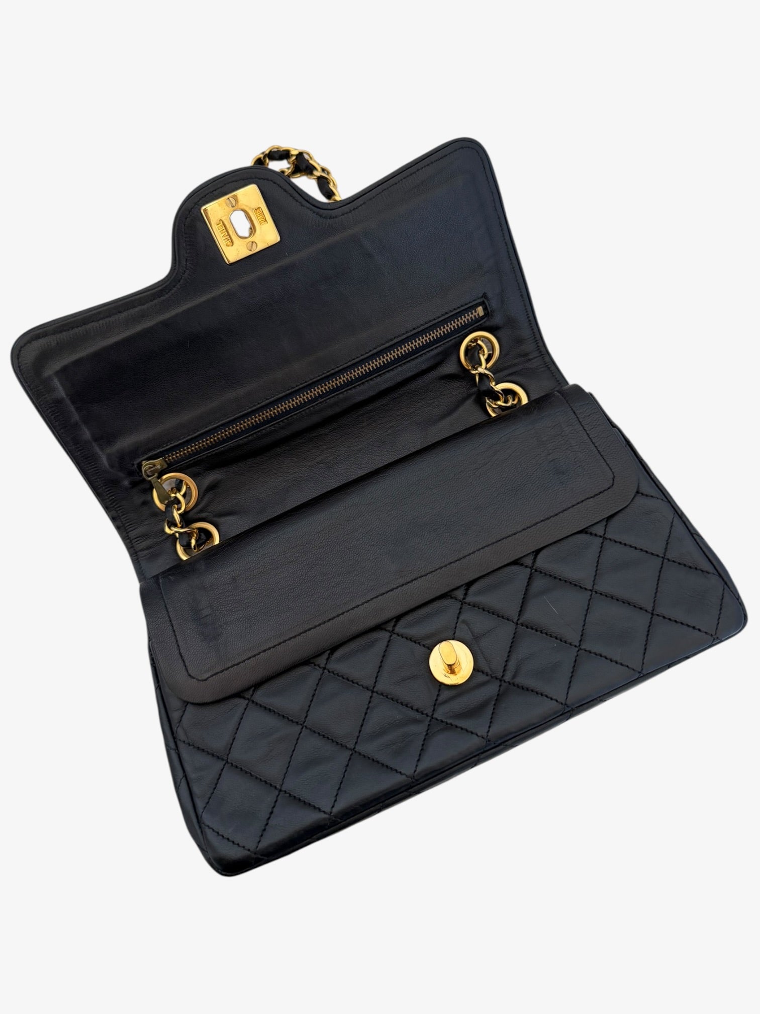 Chanel Matelassé Lambskin Double Flap Small Chain Shoulder Bag - 24 GPHW