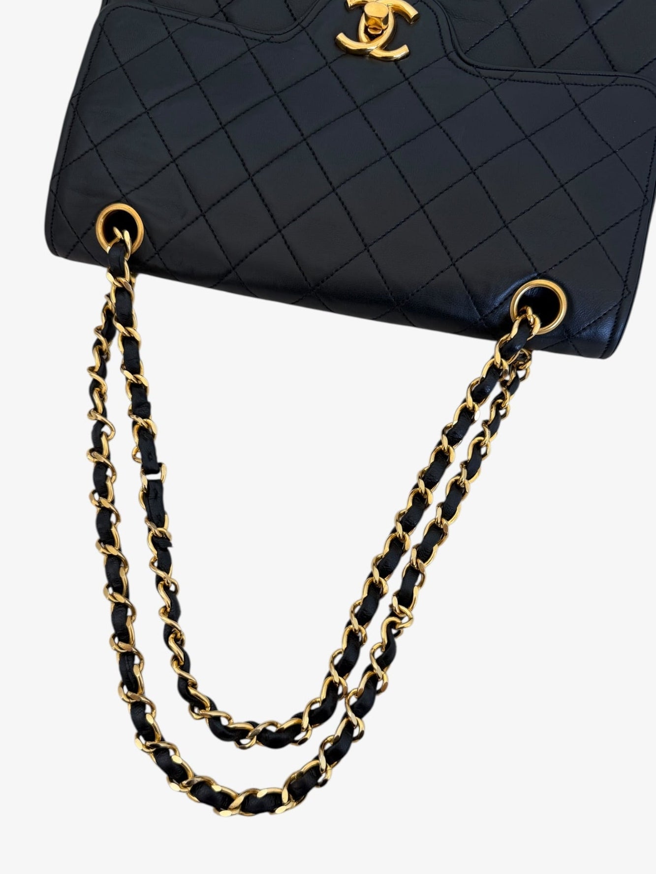 Chanel Matelassé Lambskin Double Flap Small Chain Shoulder Bag - 24 GPHW