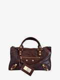 Balenciaga Giant Work Leather Tote Bag Bordeaux