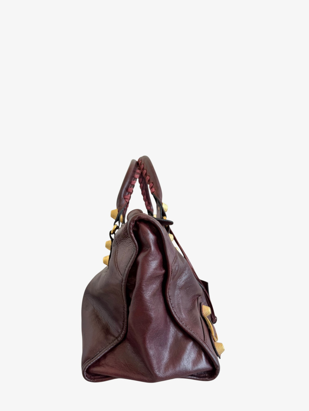 Balenciaga Giant Work Leather Tote Bag Bordeaux