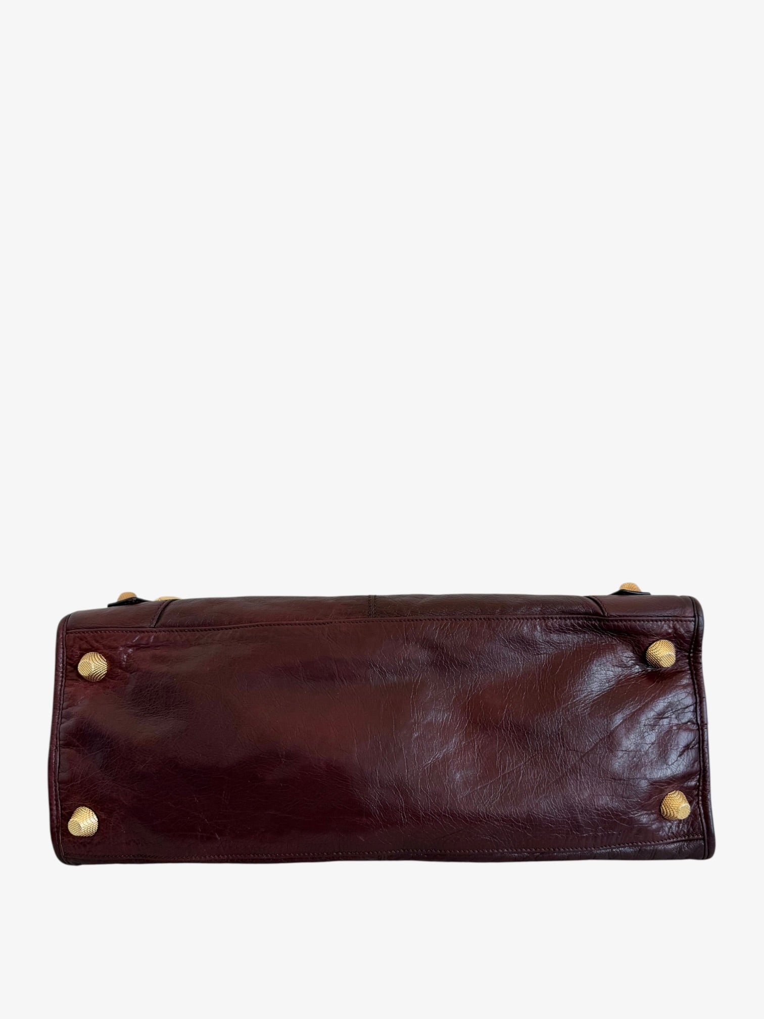 Balenciaga Giant Work Leather Tote Bag Bordeaux