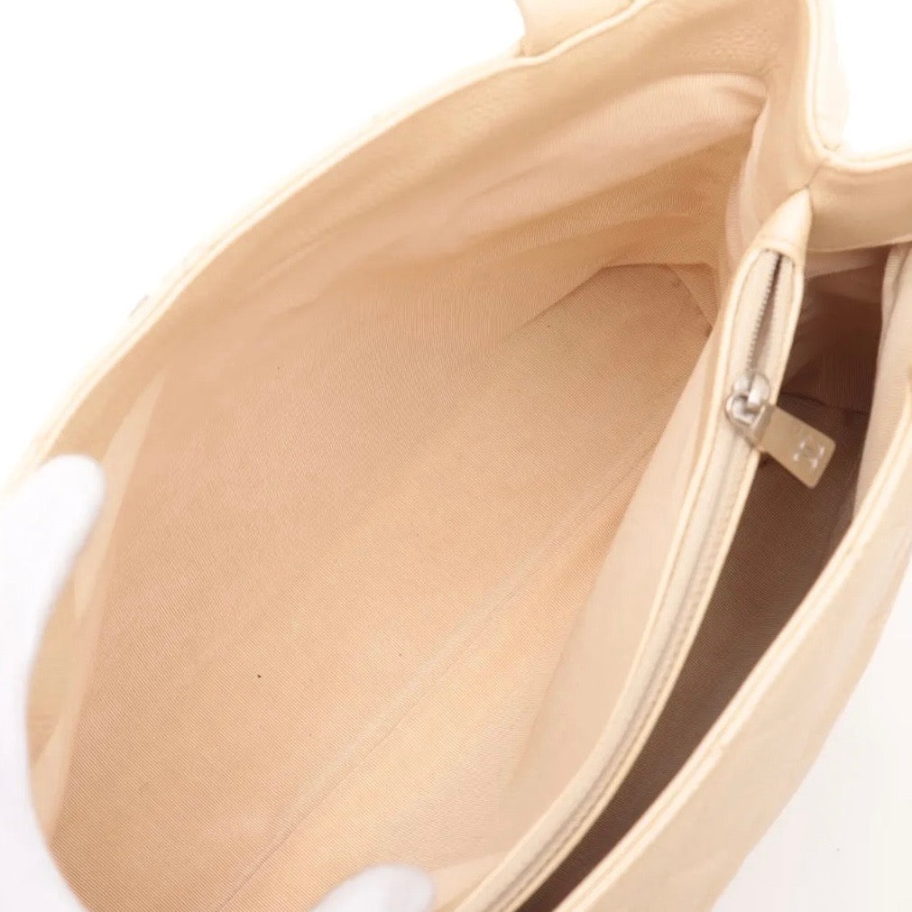 Chanel Matelasse Quilted Beige Tote Bag