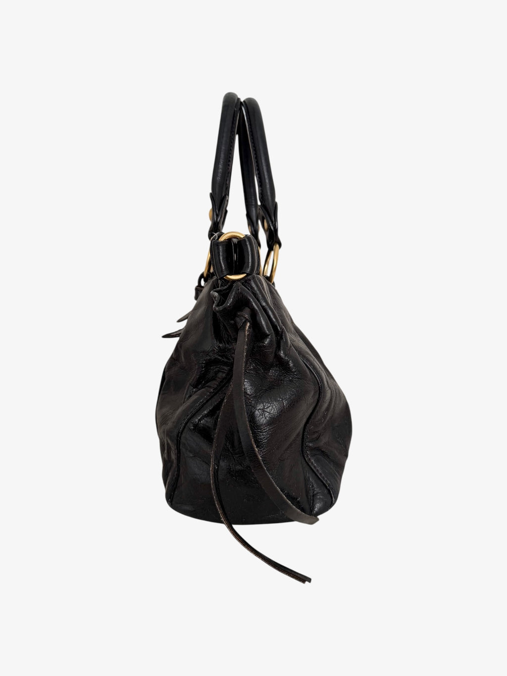 Miu Miu Vitello Lux Gathered Tote