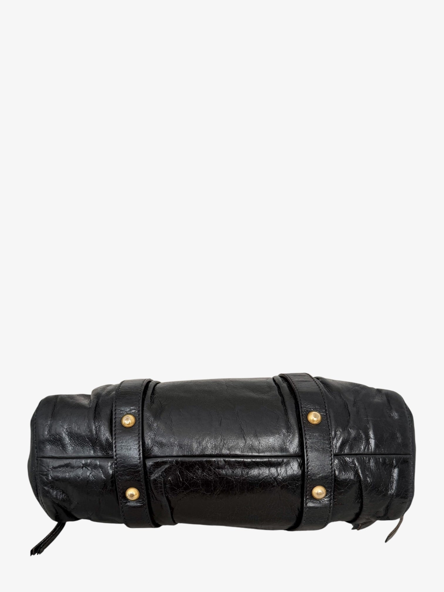 Miu Miu Vitello Lux Gathered Tote