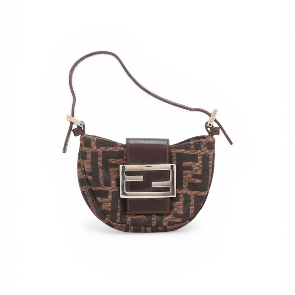 Fendi Zucca Mini Half Moon Baguette