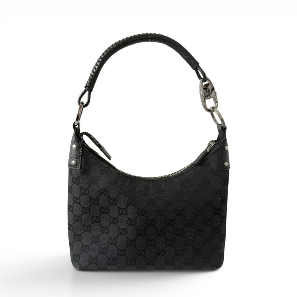 Gucci GG Canvas Hobo Black Shoulder Bag