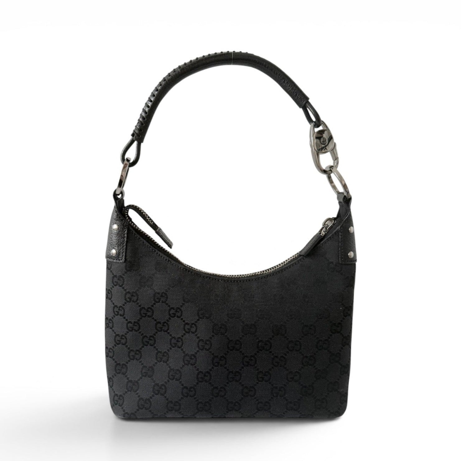 Gucci GG Canvas Hobo Black Shoulder Bag
