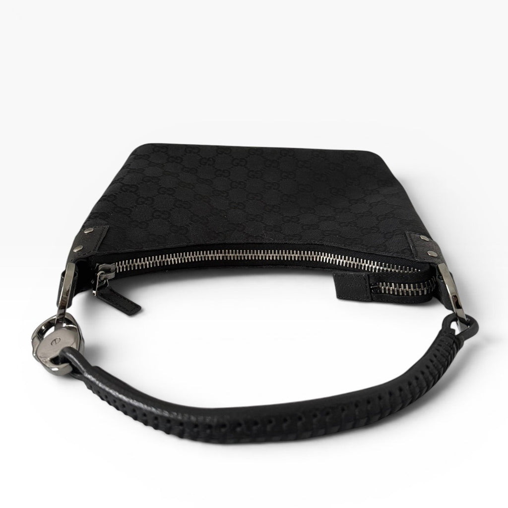 Gucci GG Canvas Hobo Black Shoulder Bag