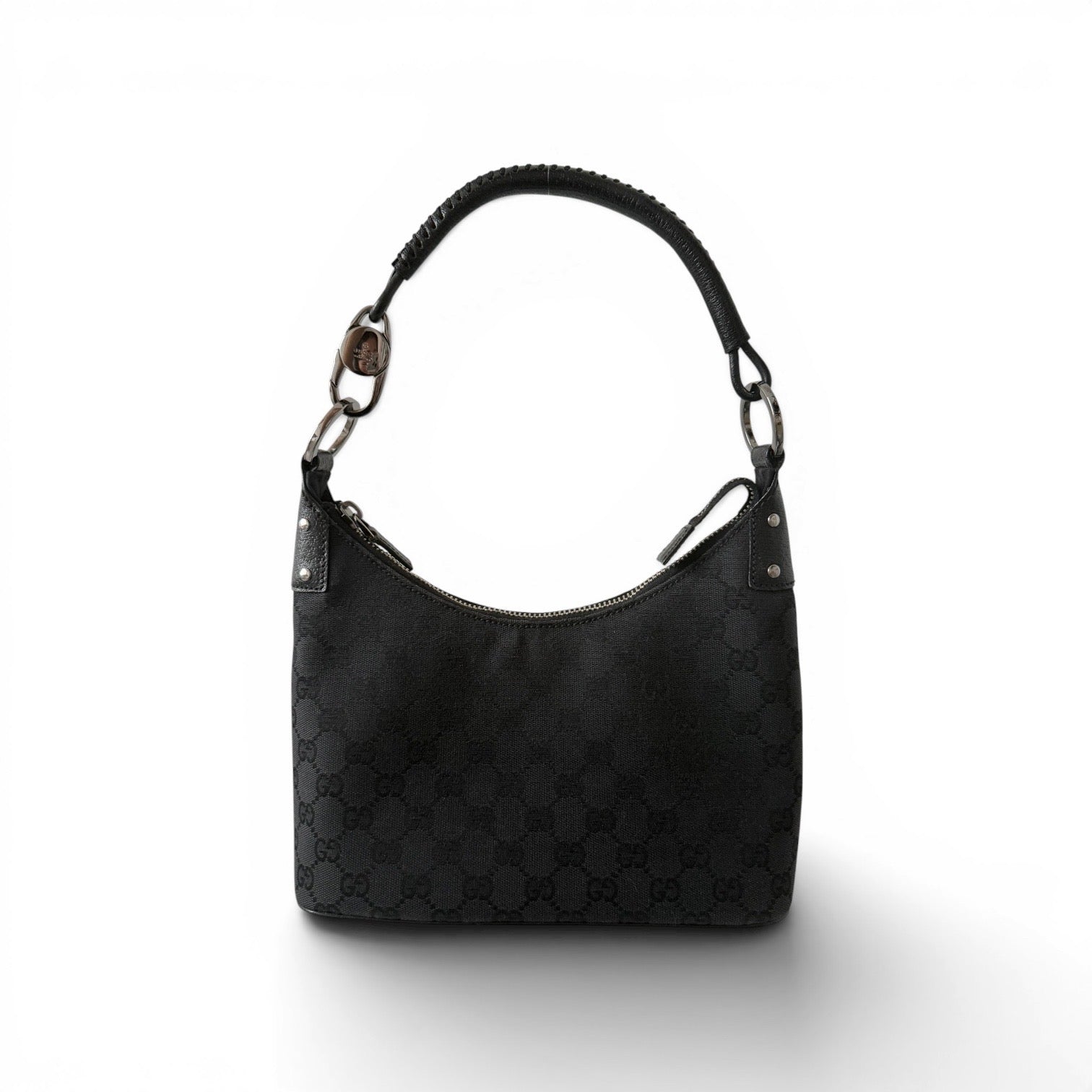 Gucci GG Canvas Hobo Black Shoulder Bag