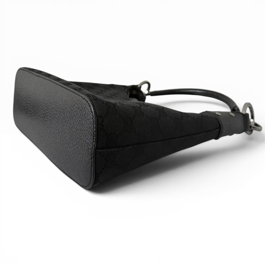 Gucci GG Canvas Hobo Black Shoulder Bag