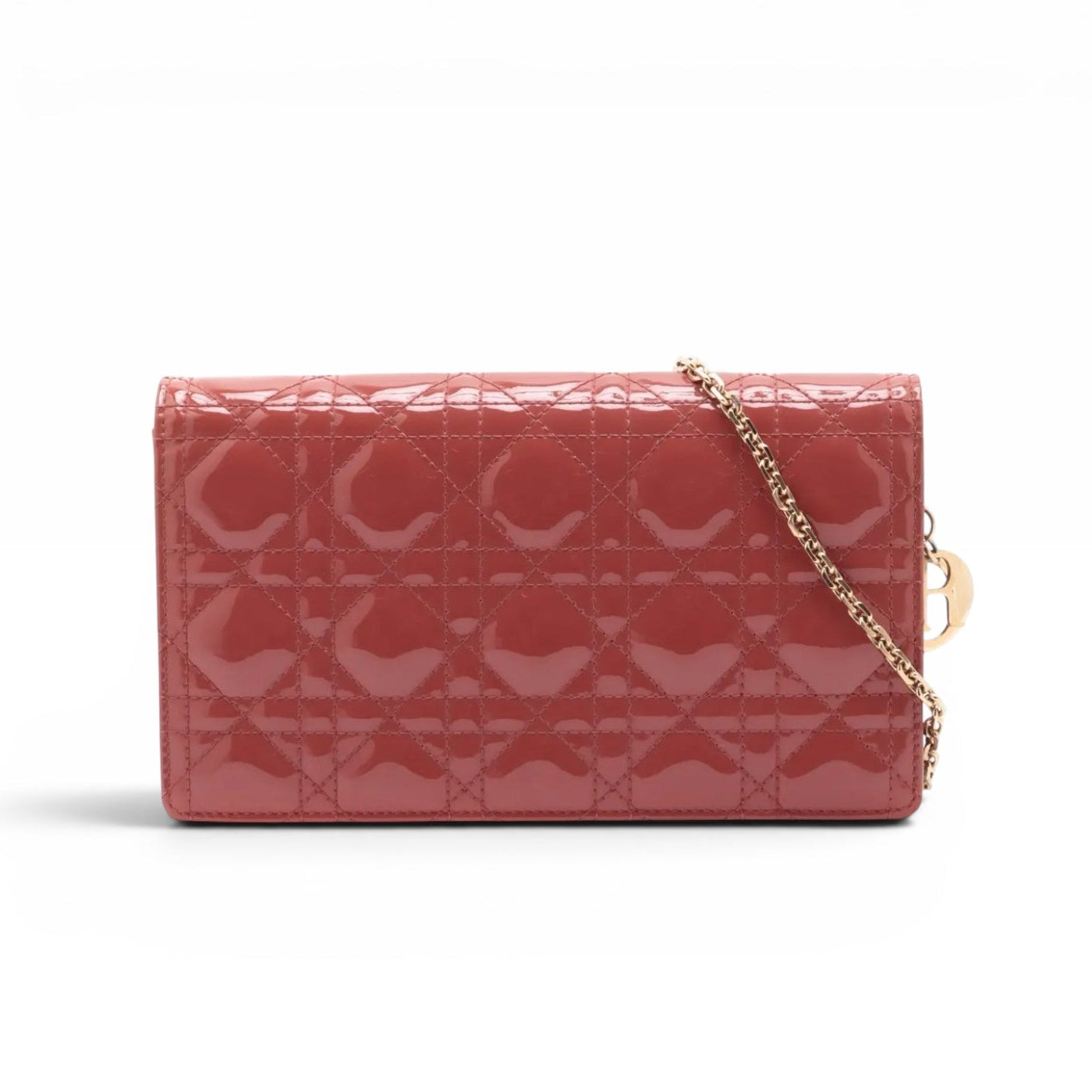 Christian Dior Patent Cannage Pouch with Chain