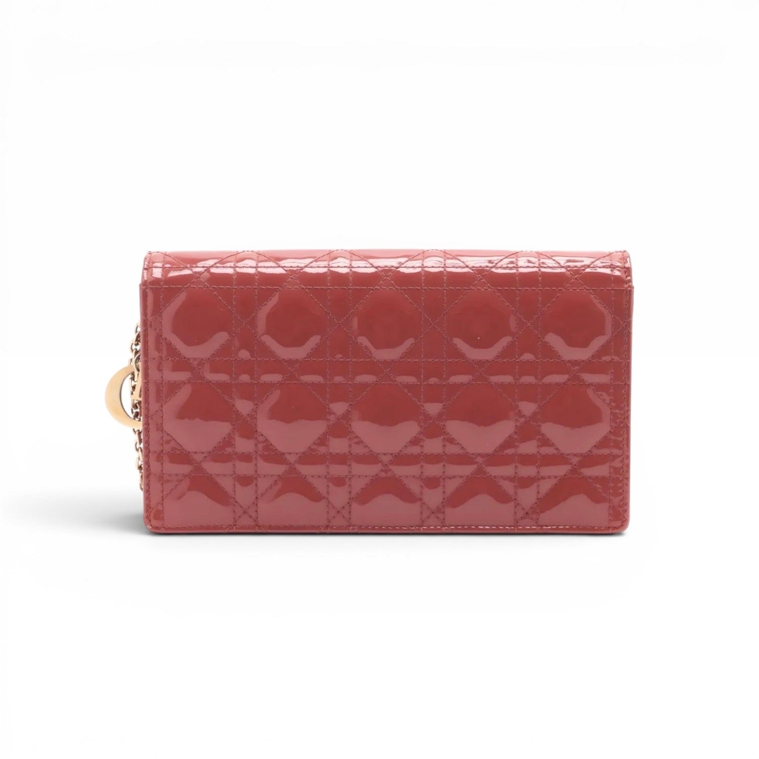 Christian Dior Patent Cannage Pouch with Chain