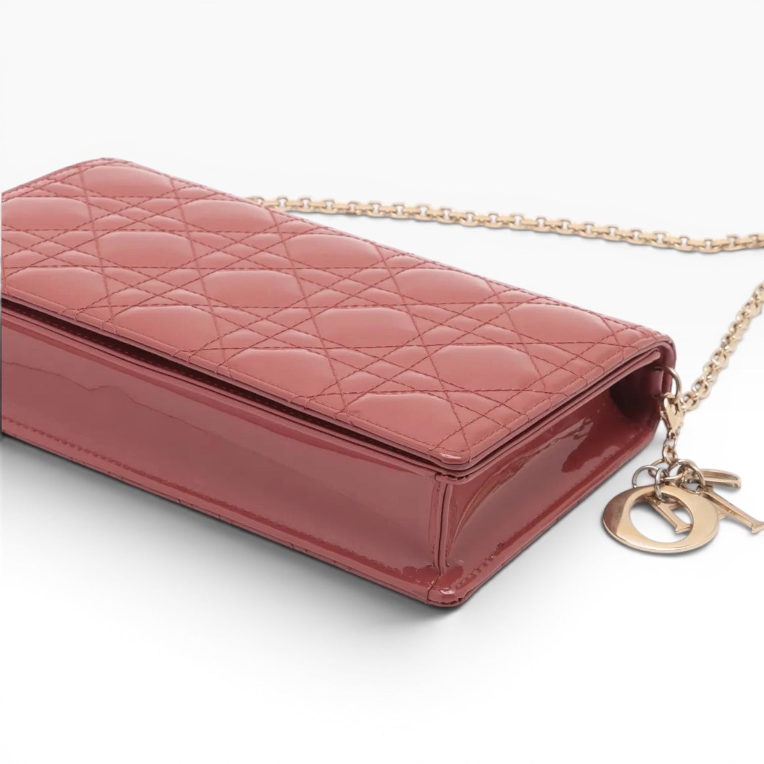 Christian Dior Patent Cannage Pouch with Chain