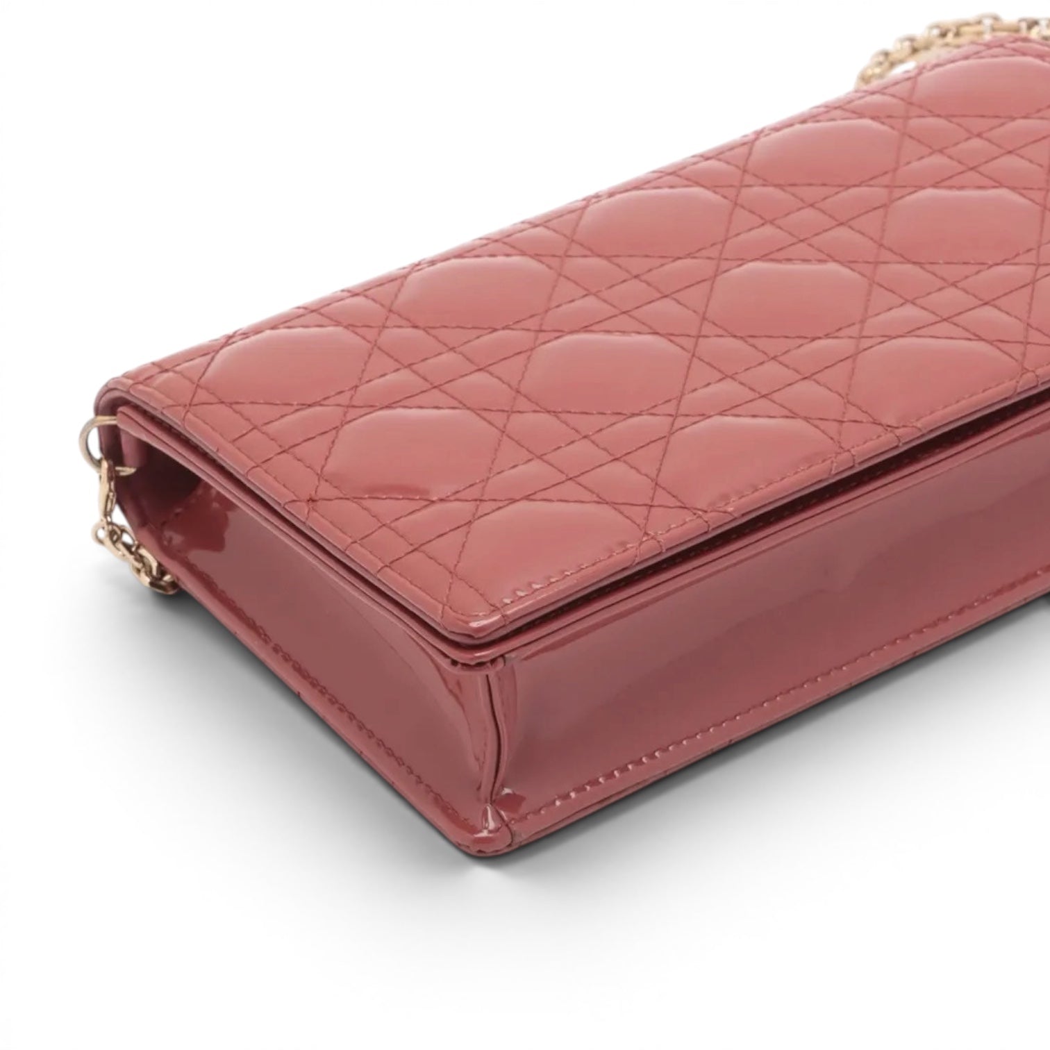 Christian Dior Patent Cannage Pouch with Chain