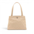Chanel Matelasse Quilted Beige Tote Bag