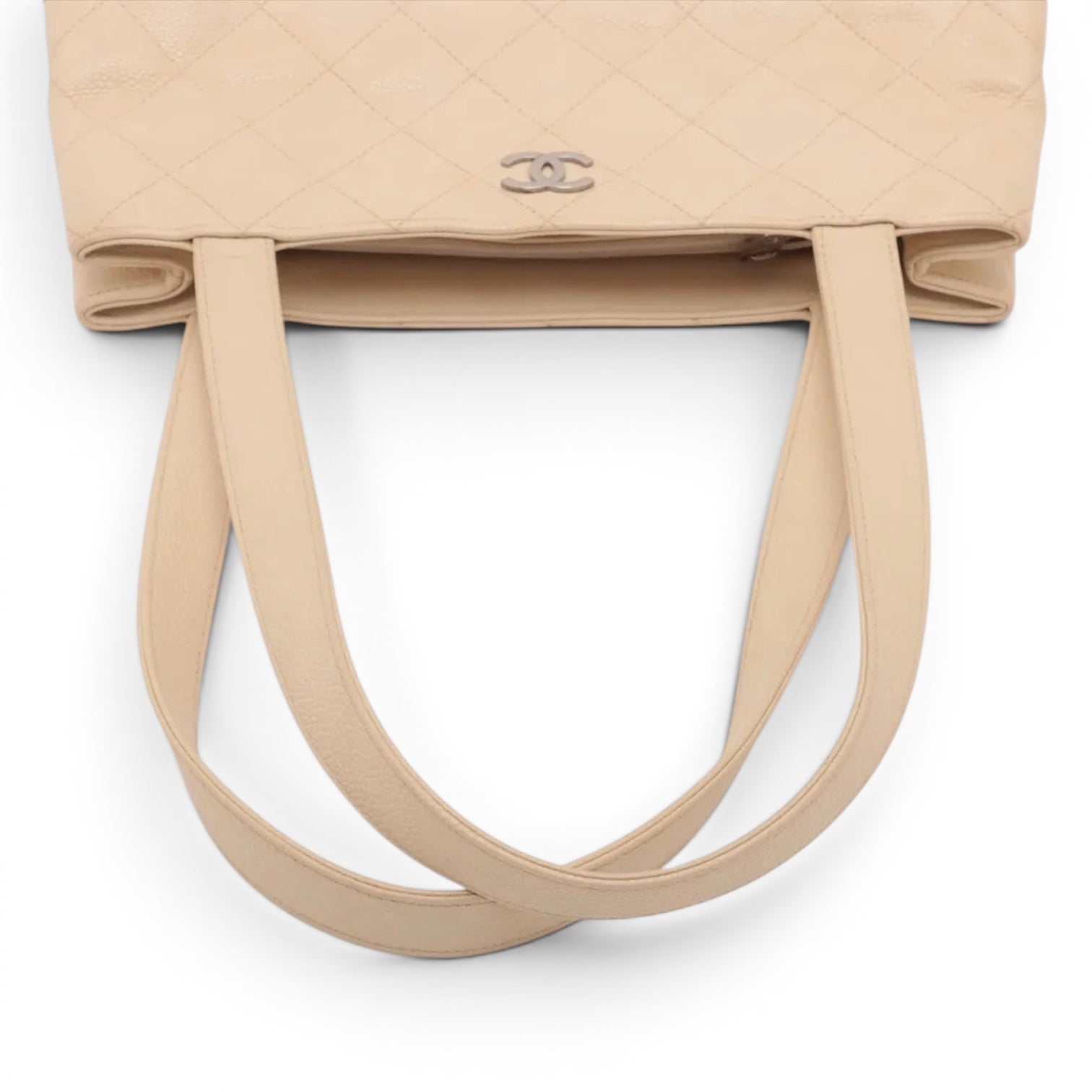 Chanel Matelasse Quilted Beige Tote Bag