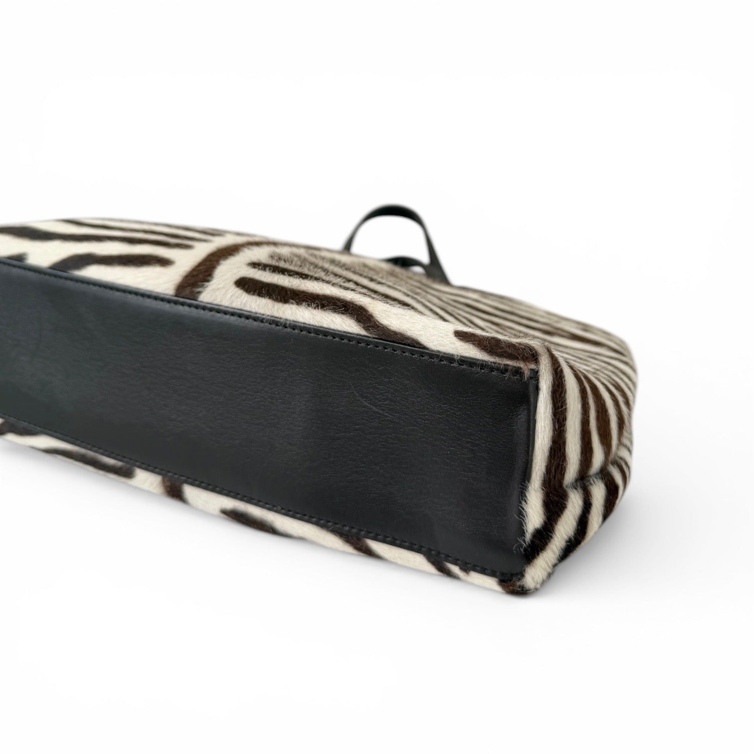 Prada Zebra Print Pony-style Calfskin Shoulder Bag