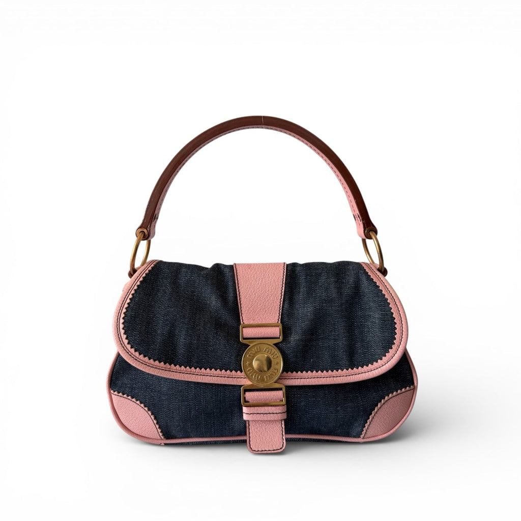 Miu Miu Denim Hobo Flap Bag