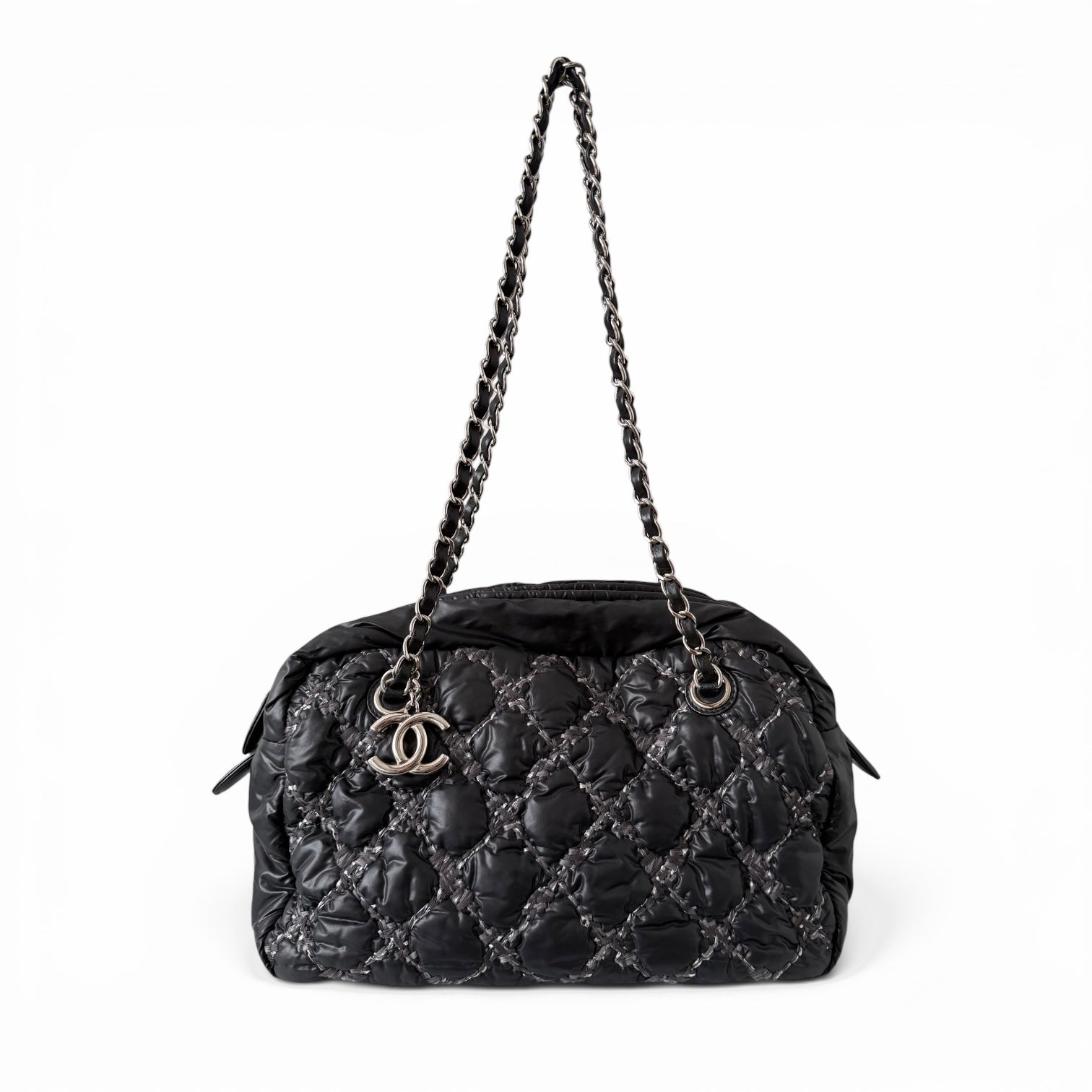 Chanel Tweed on Stitch Bowler Bag
