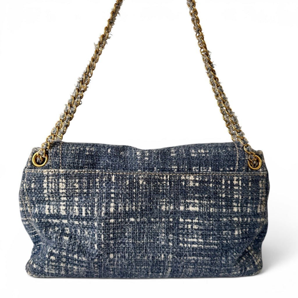 Prada Tela Tweed Flap Shoulder Bag