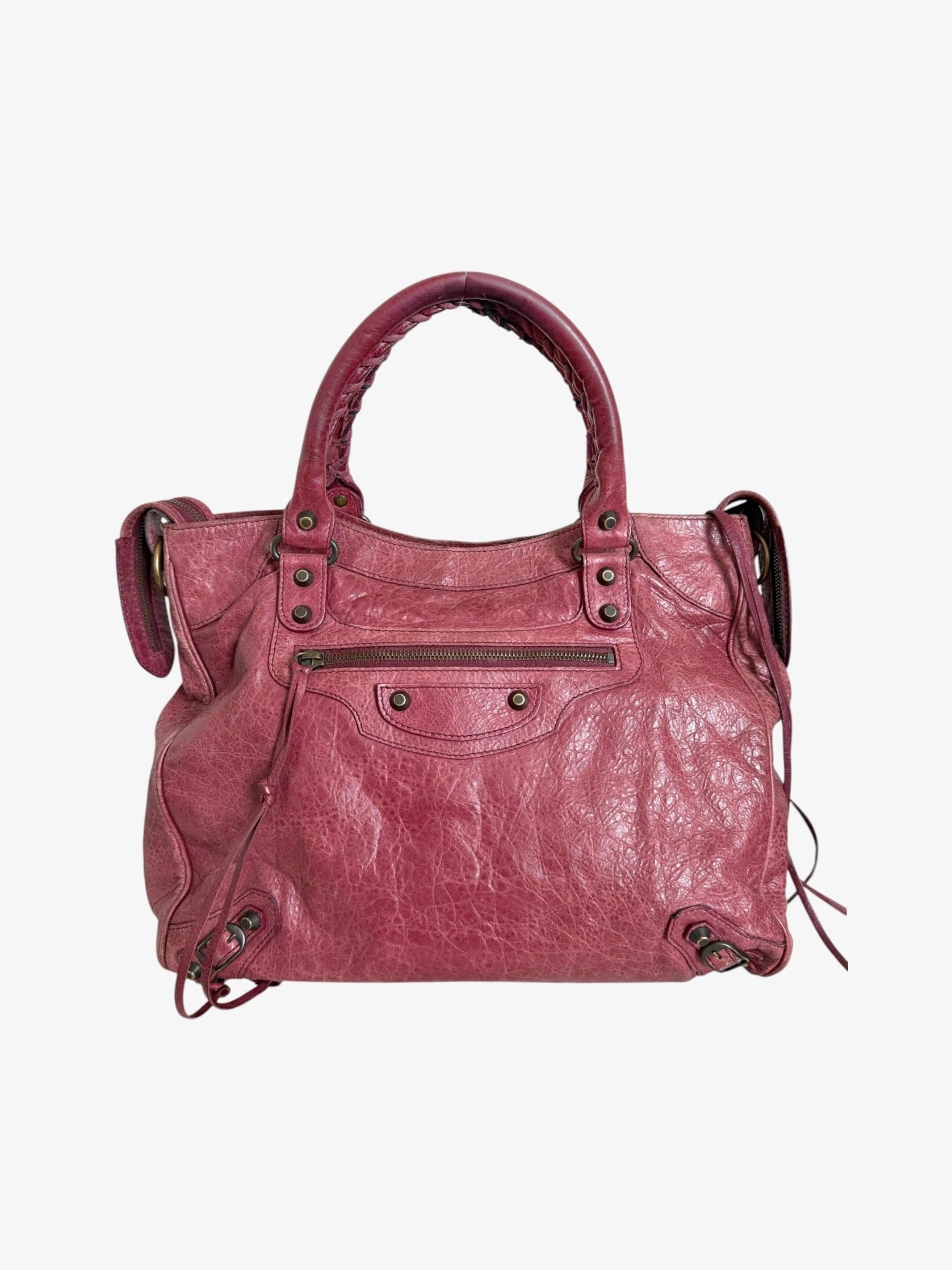 Balenciaga Classic Lambskin City Bag Pink Arena