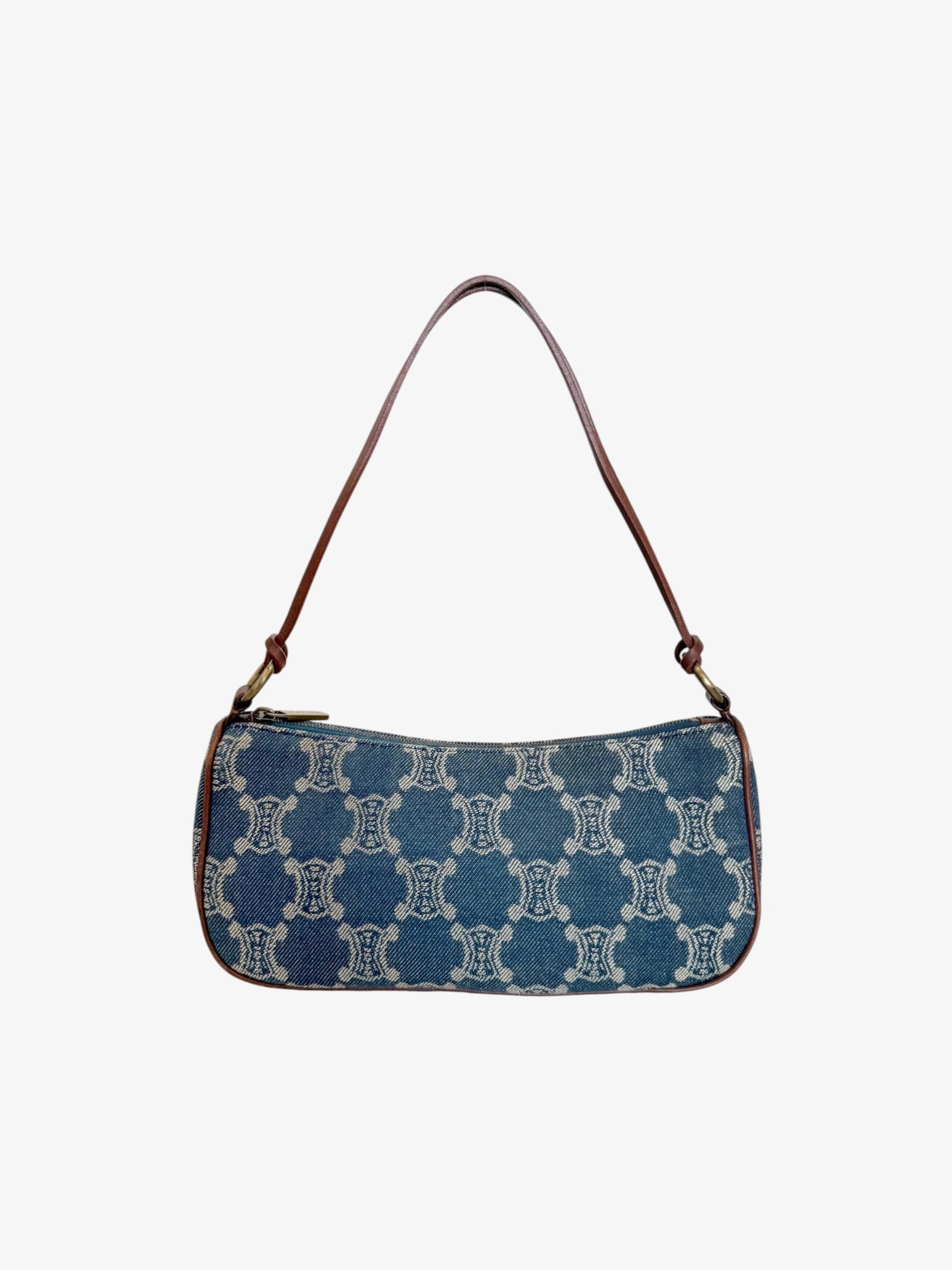 Celine Macadam Denim Baguette Bag