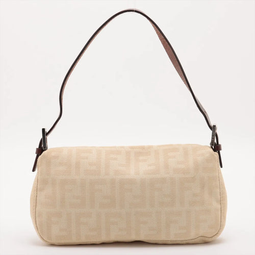 Fendi Cream Zucca FF Baguette
