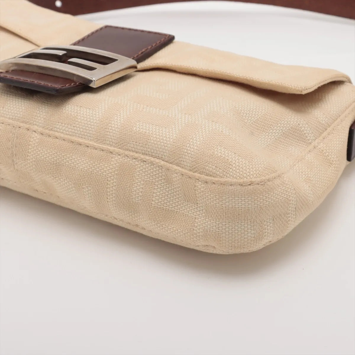 Fendi Cream Zucca FF Baguette