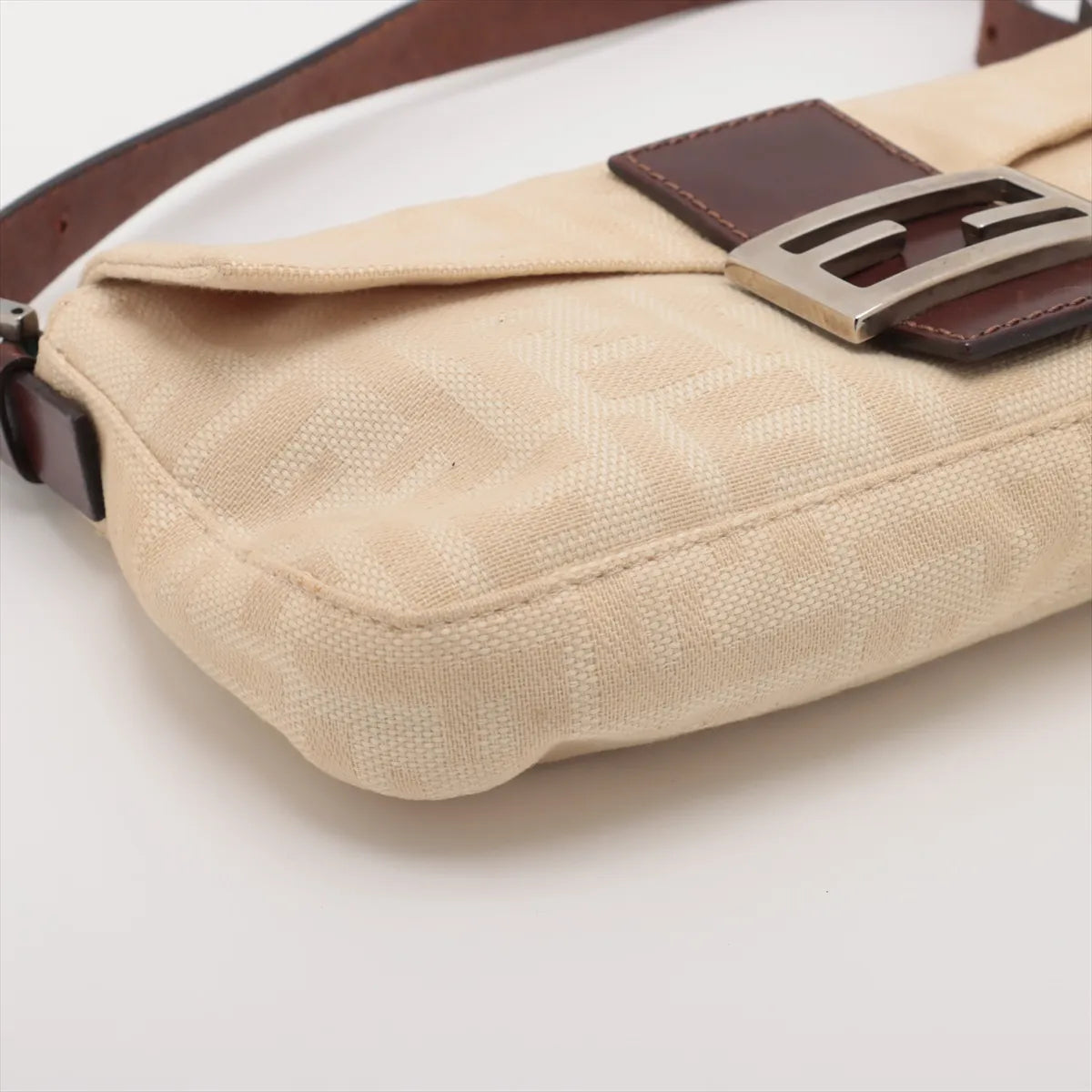 Fendi Cream Zucca FF Baguette