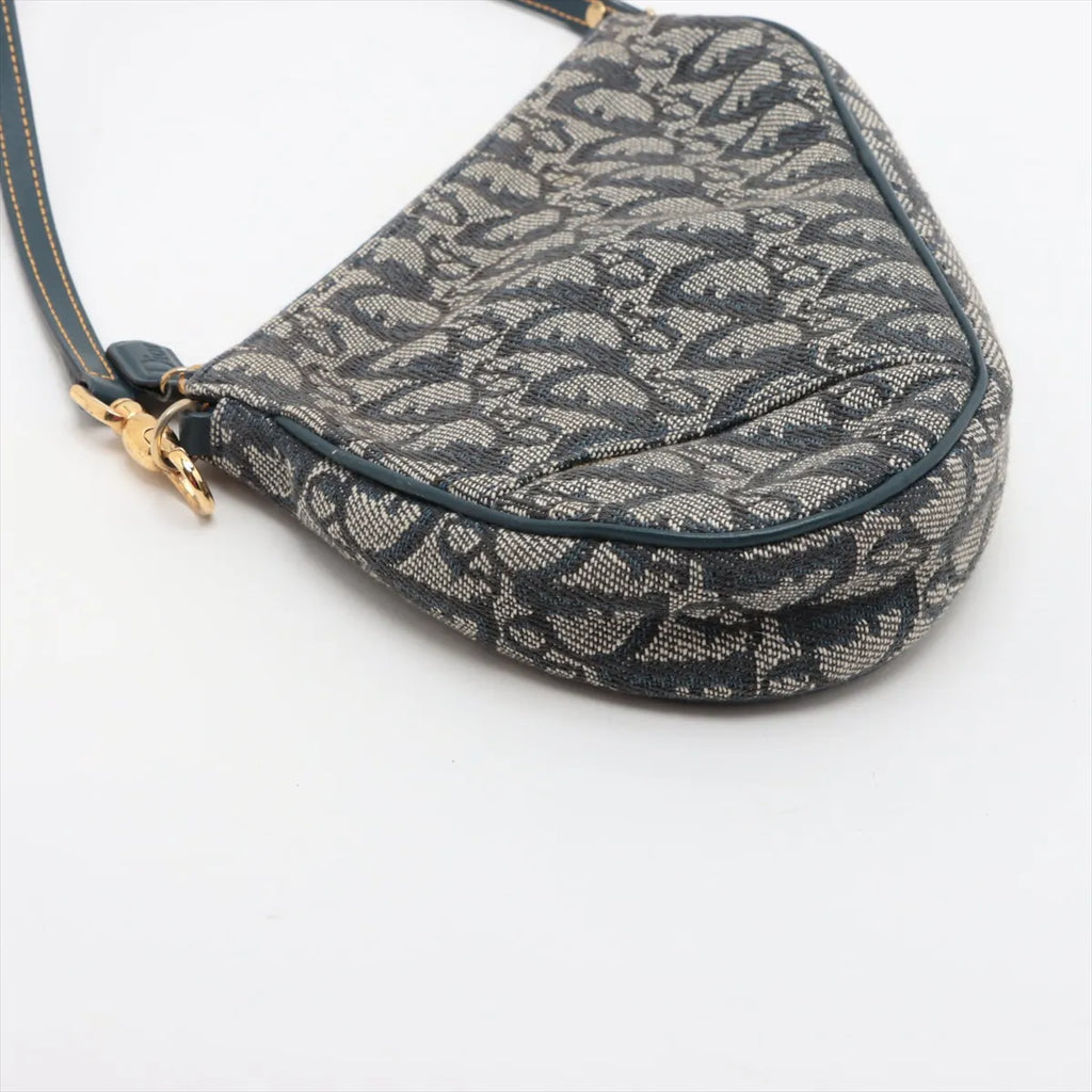 Christian Dior Navy Monogram Mini Saddle Pochette Bag