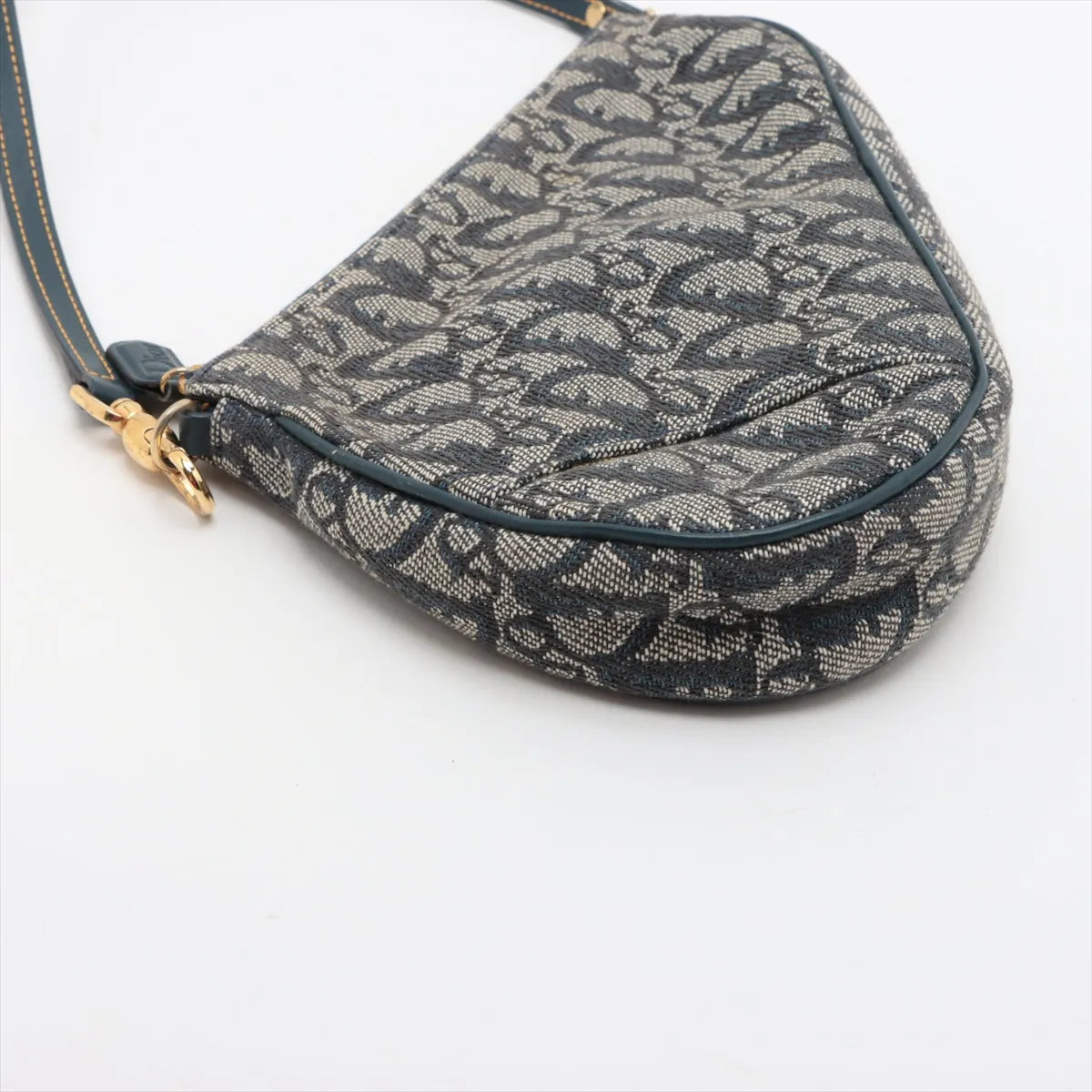 Christian Dior Navy Monogram Mini Saddle Pochette Bag