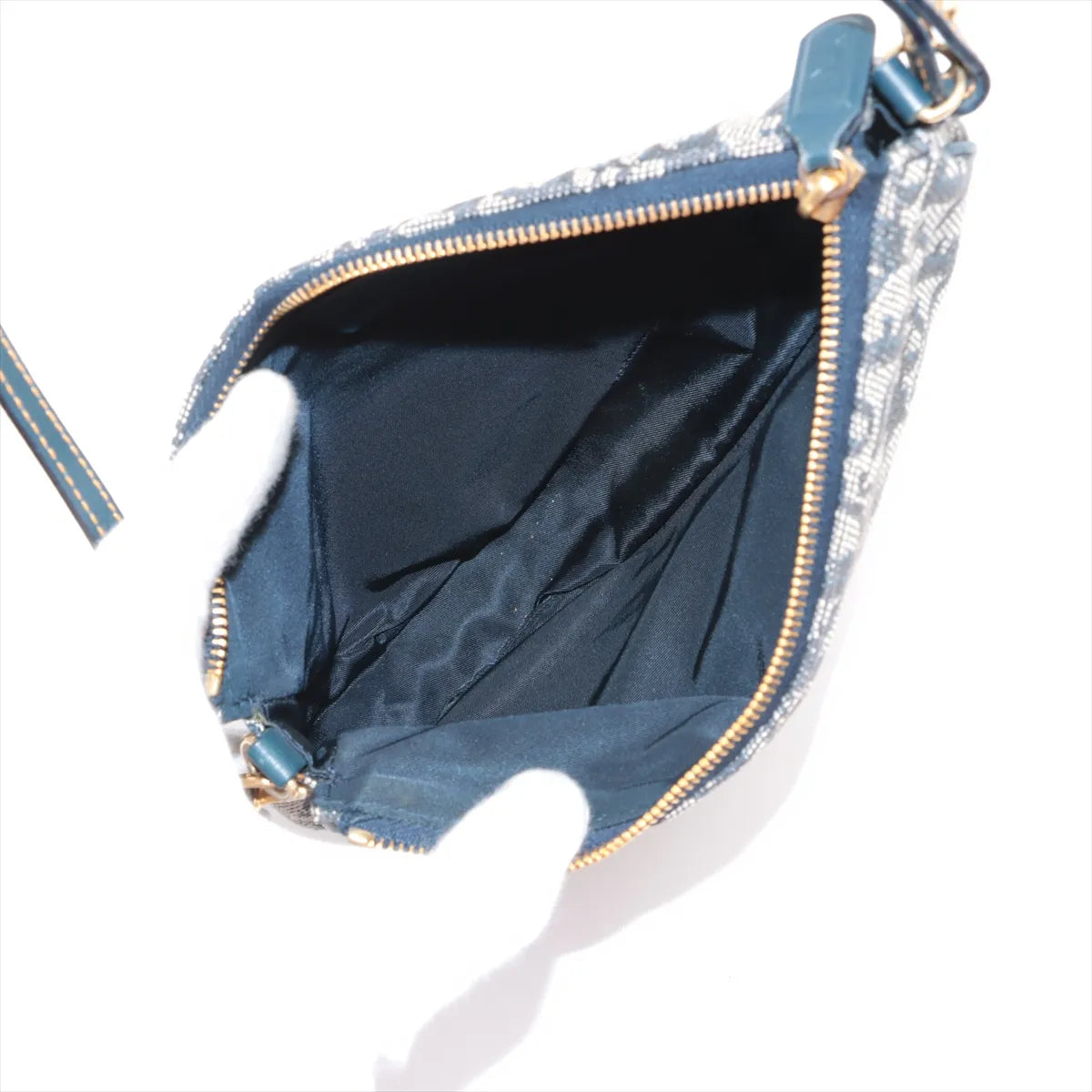 Christian Dior Navy Monogram Mini Saddle Pochette Bag